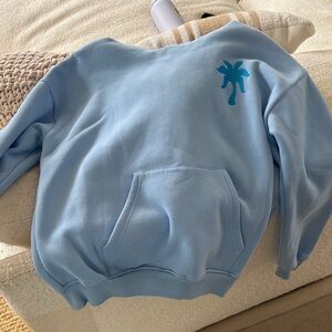 Blue Sweatshirt with Palm Tree Design